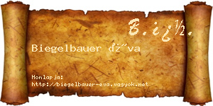 Biegelbauer Éva névjegykártya